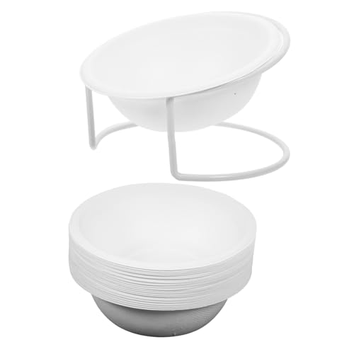 POPETPOP 1 Set Disposable Pet Feeding Bowls with Rack Convenient Wet Dry Food Bowls for Dogs and Cats for Travel Home Use