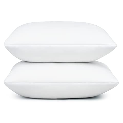 Coop Home Goods Throw Pillow Insert (Pack of 2 White) - 18 x 18 Inches Indoor Decorative Pillow, Adjustable Memory Foam Fill, Lightweight Down Alternative Set of 2 Accent Pillows for Sofa, Bed, Couch Cover