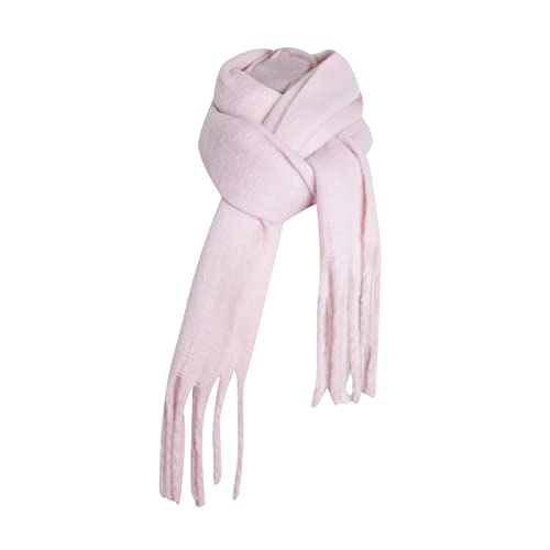 Gorro Bufanda Hombres Conjunto Moda Mujer Bufanda Larga Gran Invierno Cálida Gran Bufanda Conjunto de Toallitas, Rosa., Talla única