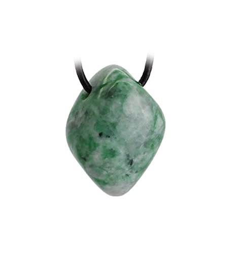 Preisvergleich Produktbild budawi® - echter Burma Jade Jadeit Trommelstein Anhänger Kettenanhänger
