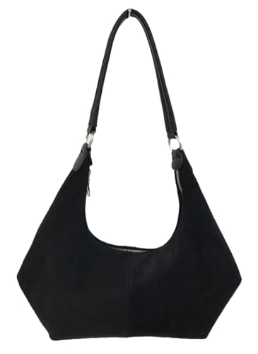 Women's Slouchy Suede Shoulder Bag Rhombus Design Underarm Tote Bag Versatile Work Purses for Fall Winter Travel