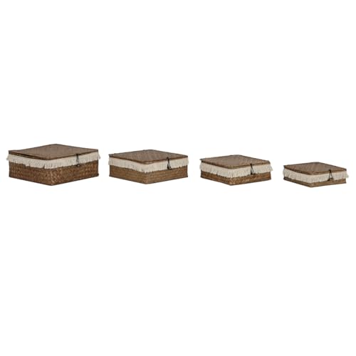 CESTA SET 4 FIBRA 30X30X12 CIERRE DECAPE NATURAL