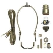 Image of B&P Lamp Antique Brass Finish Table Lamp Wiring Kit with a 6 Inch Harp and Push-Thru Socket