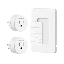 Remote Control Outlet, WILAWELS Wireless Light Switch with Magnetic Base, On Off Remote Outlet Switch for Lights, Lamps, Fan, Appliance, 100ft RF Range, 15A/1875W, One Remote for Two Plugs W09RC1206