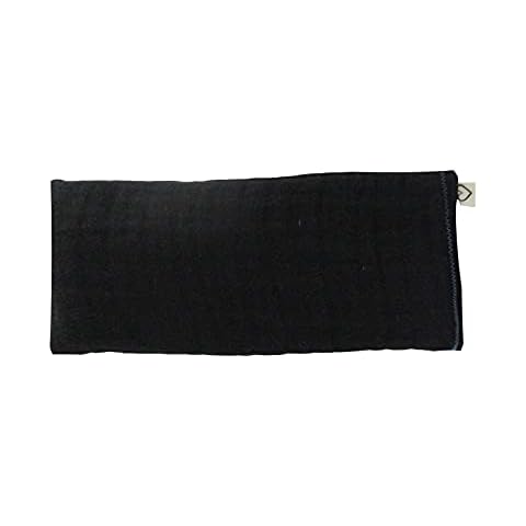 Peacegoods Unscented Flax Eye Pillow - 4 x 8.5 - Soft Cotton - Soothing & Relaxing use for Yoga Massage Sleep Headache Relief - Made in USA - Black Cover