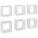 vidaXL Półki ścienne kostki, 6 szt, białe z połyskiem, 22x15x22 cm