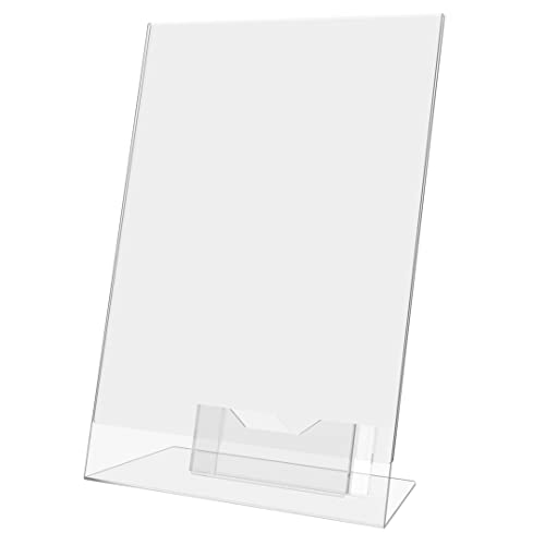 Danieli | Espositore A4 con portabigliettini da visita da scrivania in plastica trasparente | Porta biglietti da visita da tavolo con Espositore Trasparente A4 per Fiere, Ristoranti, Uffici (1)