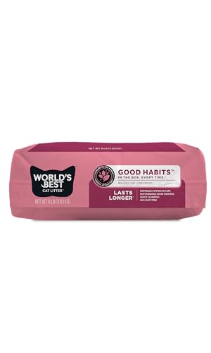 WORLD'S BEST CAT LITTER Good Habits Cat Attract Litter | Natural Plant-Based Attractant | Multicat Flushable Corn Litter | Unscented Odor Control | Low Tracking & Lightweight | Made in USA 8lb Bag