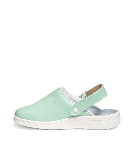 Abeba Damen Clog 7091 Tools, Mint Weiß, 42 EU