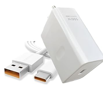Image of 100W SuperVOOC USB Fast Charger Adapter for ealme, One Plus, Vivo, IQOO, Poco - Next-Level Charging Performance, Power Up Speed - only Adapter White (DEC124)
