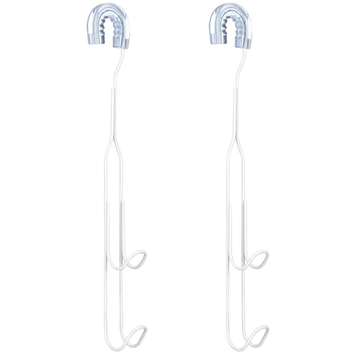 LEIFIDE 2 Pack Shower Caddy Extender Hooks 11 Inch Stainless Steel Bathroom Hanging Hooks with U-shaped Non-slip Mats Rustproof Waterproof Shower Organizer Extension No Drilling