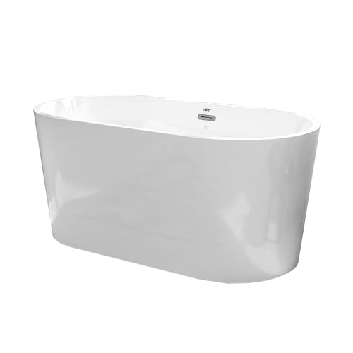 FerdY Shangri-La 55" Acrylic Freestanding Bathtub, Small Classic Oval Shape