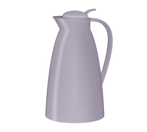 alfi Eco - Jarra térmica (1,0 L, con cristal templado higiénico, tapa de rosca con botón de presión, verter con una mano, ideal como cafetera, tetera, sin BPA)