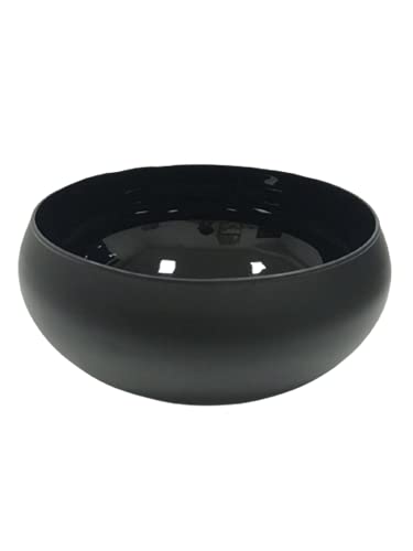 vaso de vidro preto centro de mesa cachepot redondo preto fosco