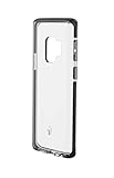 Coque semi-rigide Force Case New Life transparente et contour gris foncé pour Samsung Galaxy S9 - Résistance à la chute jusqu'à 1, 5 mètre