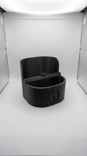 Espresso Atık Kutusu - Puck Splitter ve Sıçrama Korumalı Kahve Knock Box, Kahve Telvesi için, Sıçrama Önleyici, Puck Bölücü, Kompakt Tasarım, Siyah Renk