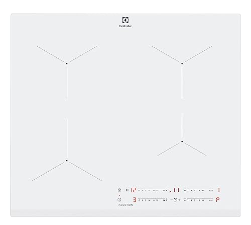 Electrolux Serie 300 Piano Cottura a Induzione 4 Fuochi da Incasso, LIL61443BW, 60 cm, Funzione Power, Direct Access, 590x520 mm, Bianco