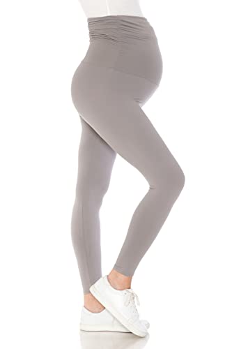 Leggings Depot Women's Maternity Leggings Over The Belly Pregnancy Casual
