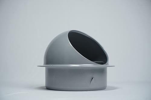 Image of SS304 Stainless Steel External Wall Vent Cowl, 150mm (6 Inch) Weatherproof Exhaust Cover with Built-in Bird Mesh for Chimneys, Kitchen Hoods & Inline Ducting, Grey Finish - SAS SS150