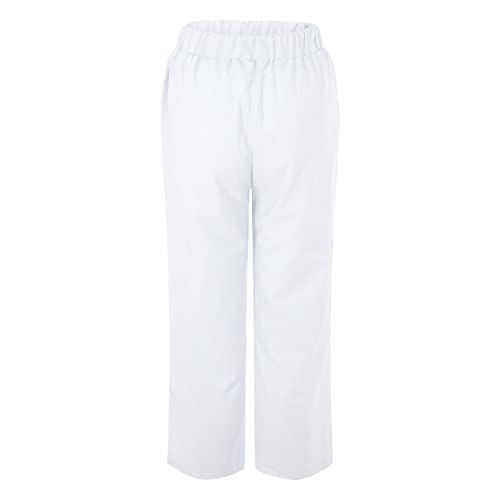 Effen damesbroek van katoen en linnen, los, casual, met wijde pijpen, sexy damesbroek - Afbeelding 5