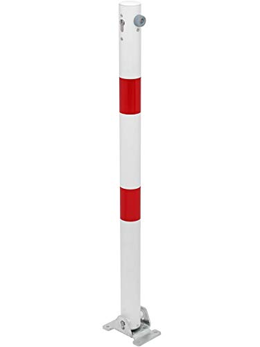 Alberts 780517 Absperrpfosten Klappy | wahlweise in verschiedenen Ausführungen | zum Aufschrauben, umlegbar | weiß | Pfosten-Ø 60 mm | Höhe über Boden 100 cm