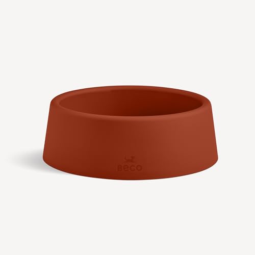 Beco Ciotola per cani, ciotola stabile per cibo e acqua, plastica riciclata, base in gomma antiscivolo, terracotta, piccola