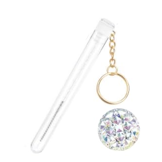 Mini Lash Brush Tube Keychain with Spoolie Wand, Decorative Mascara Brush Holder (Clear)