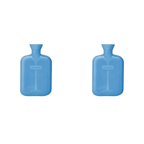 CASSANDRA Hot Water Bottle, Ribbed Surface Both Sides, 1.8 Litre, 5 Year Cassandra Guarantee, Colour Received Varies (Pack of 2)