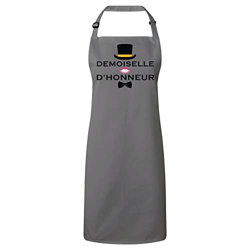 Tablier cuisine mariée avec motif tuxedo et impression premium originale