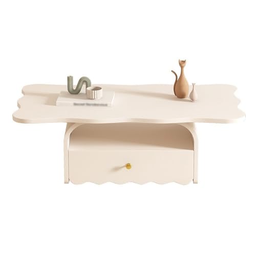 2WFYJNITP Sala de Estar Mesa de Centro Blanca Moderna for Salas Estar pequeñas, diseño Minimalista Creativo, fácil Montaje, Muebles Elegantes for el hogar Centro
