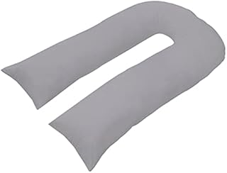 CHILIMILII 9 Ft Long U-pillow Full Body Support Maternity/Pregnancy Pillow-U Shaped Cuddle Pillow for Sleeping-Back, Leg, Hip Arthritis Support Pillow with Free Poly cotton pillowcase (Silver)