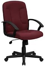 Flash Furniture Garver Mid-Back Burgundy Fabric Executive Swivel Office Chair with Nylon Arms