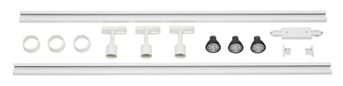 SLV 1-Phase HIGH-Voltage Set/Spotlight, LED spot, Ceiling spot, Ceiling Light, Track System, Interior Lighting / GU10 12.9W White