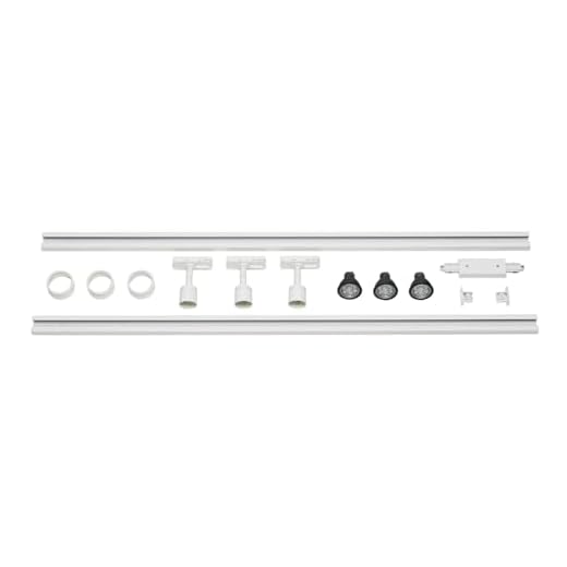 SLV 1-fas-system lampa 1-FAS-HIGH-VOLTAGE-SET/spotlight, LED-spot, takspot, takbelysning, skensystem, inomhusbelysning / GU10 12.9W vit