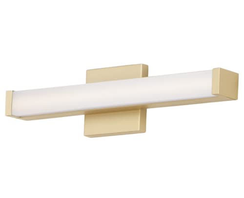 Image of Maxim Lighting Spec Vanity 18 inch 1-Light Bath Vanity Light | Gold Aluminum Finish | White Pmma Acrylic Shade | Contemporary Indoor Light Fixture | Ideal for Bathrooms & Powder Rooms | 52000GLD