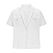 Short Sleeve Shirts for Men V Neck Button Down Tshirts Fashion Casual Travel Beach Tops with Pockets White