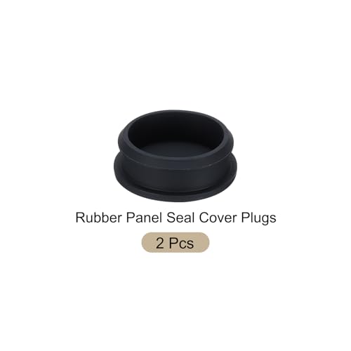 Image of Snap in Locking Hole Plugs Rubber Panel Seal Cover Drilled Silicone Caps, [for Kitchen Rubber, Waterproof Sealing Plugs] - 50.6mm /1.99in /Black /2Pcs