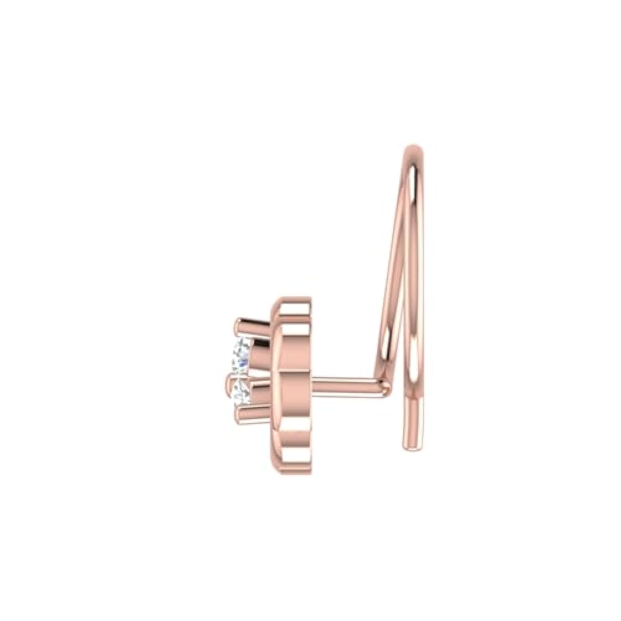 9K BIS Hallmarked Rose Gold Stud Nosering