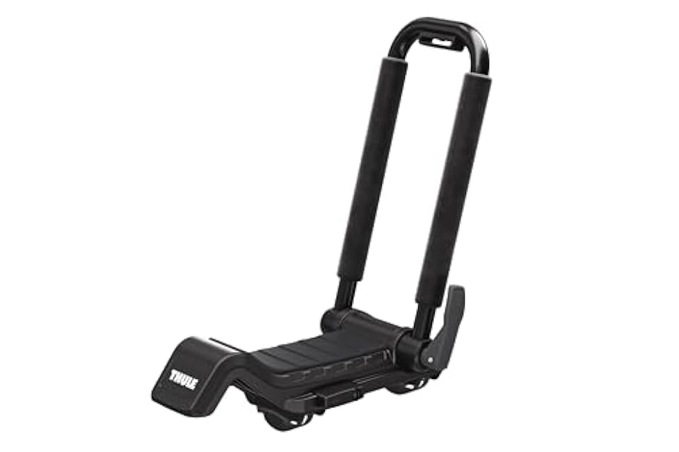 Thule Hull-a-Port XTR - Kayak j-style roof rack - Carry up to 2 kayaks - Folds flat - Pre-assembled - Locks to roof rack - Universal mounting up to 80.5mm wide load bars