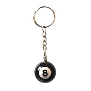 BeeSpring 8 Ball Keychain Creative Key Chain Diameter 0.98 In
