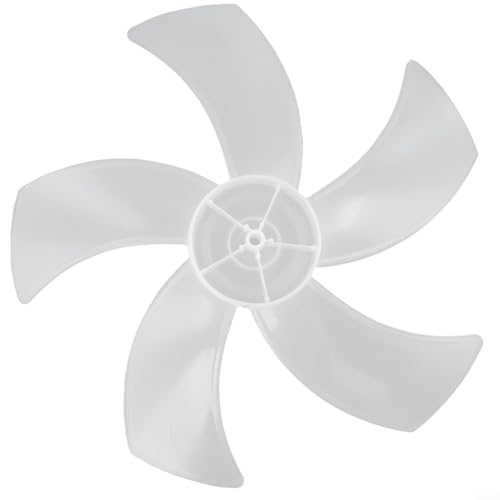 Eawfgtuw Pieza de repuesto de aspas de ventilador de plástico de 16 pulgadas, hoja de ventilador de plástico ligero de 5 hojas con cubierta de tuerca, cuchillas de repuesto de bajo ruido para