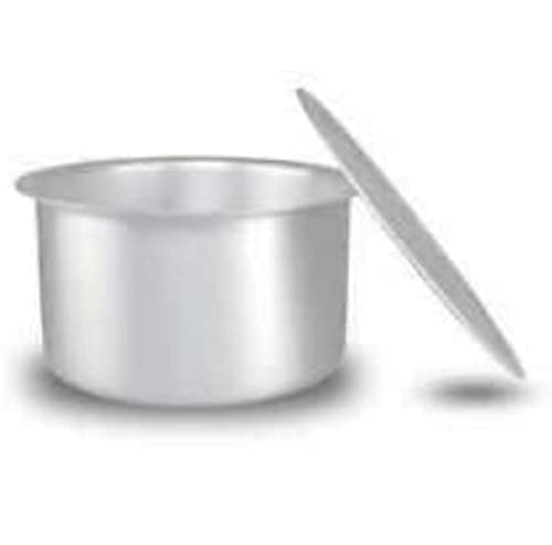 Image of Aluminium Patila /Bhagona /Tapeli with LID (Silver, 7 L)