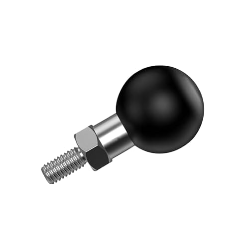 Mohists Ball Mount Base Ball Adapter with 1 inch TPU Threaded Bolt 1/4-20 Stainless Steel Compatible with RAM Mounts Ball B Size Double Socket Arms Ball Mount Rearview Mirror(Black-1)