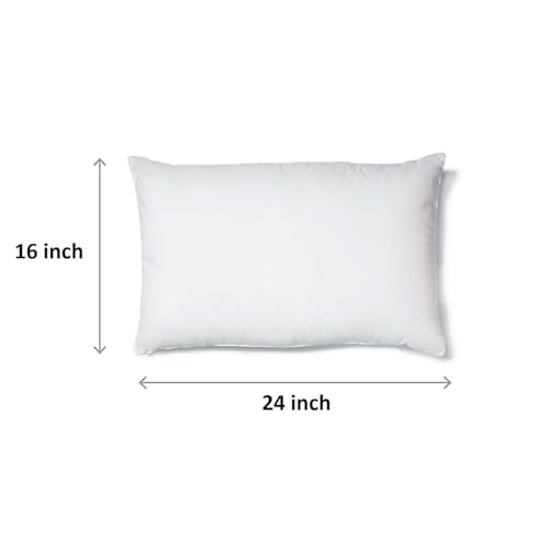 Kuber Industries Luxurious 1 Piece Microfiber Pillow Filler - 16X24 Inch, White - Ctktc22178(Microfiber)