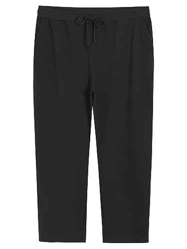 Weintee Women's Plus Size Petite Open Bottom Sweatpants with Pockets