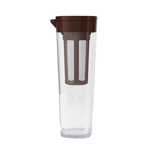 Jarra de Vidrio Jarra de agua fría plástico 1100 ml, jarra, café helado for puerta refrigerador, limonada helada hecha Jarra de Té Helado(Negro)