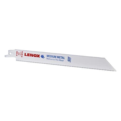 Image of Lenox 8 in. Bi-Metal Metal Cutting Reciprocating Saw Blade 18 TPI 5 pk