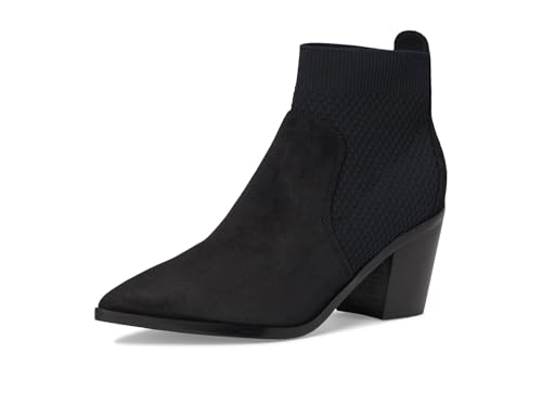 Cole Haan Cole Haan Women's Maggie 75mm Booties, Black Suede/Tonal Stretch Knit, 10-B US
