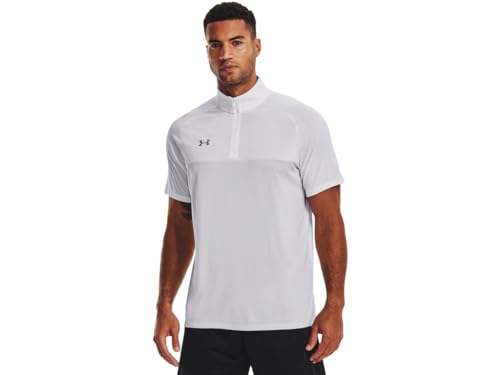 Vêtement Under Armour Men's UA Locker Short Sleeve zippé blanc taille M