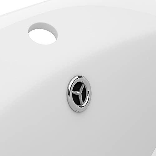 Lavabo ovalado moderno para baño de invitados en color blanco mate elegante 6